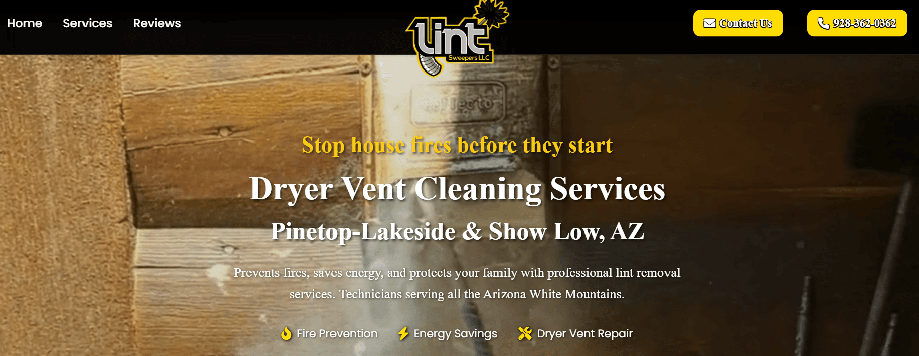 Lint Sweepers AZ - Dryer Vent Service SEO - Internet Assets 928-892-5233